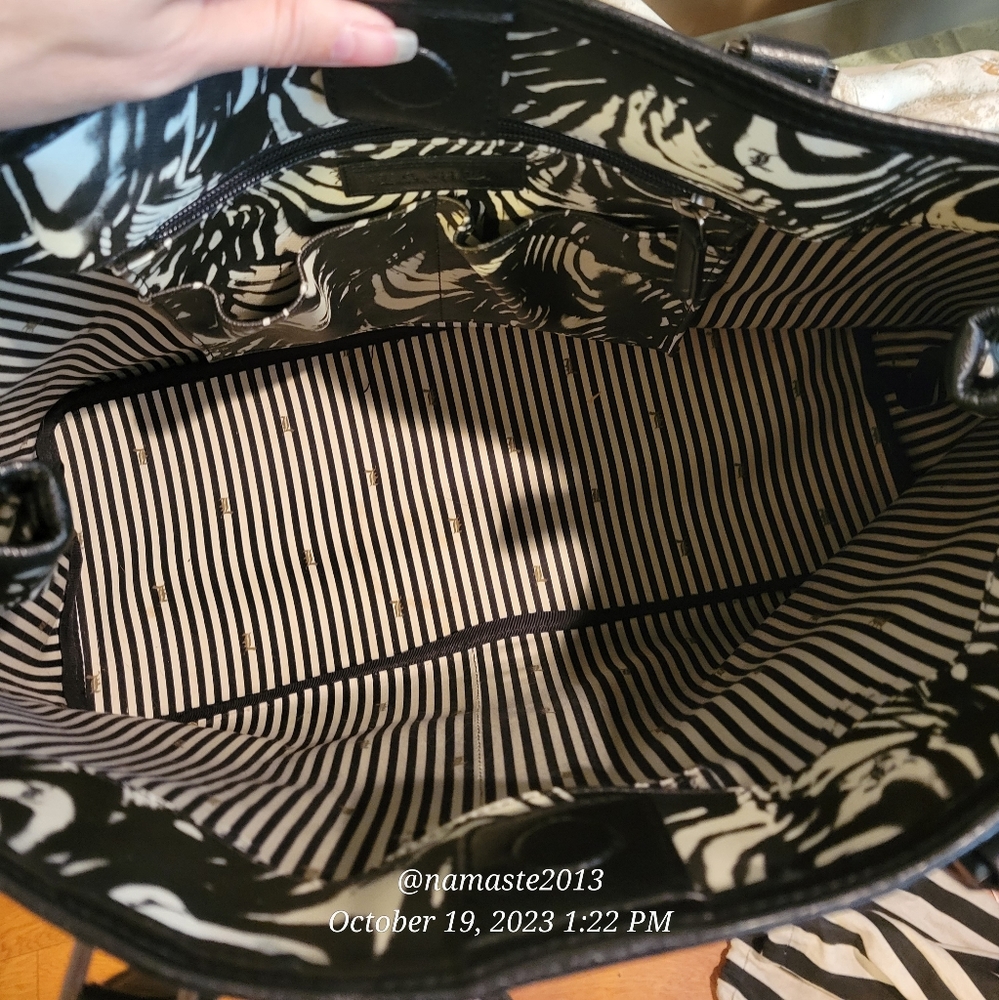 L.A.M.B. by Gwen Stefani Black White Tote Bag Luxury Designer #607 - Picture 9 of 15